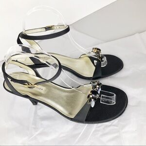 Lord & Taylor vintage‎ heel sandal with jewels 8.5